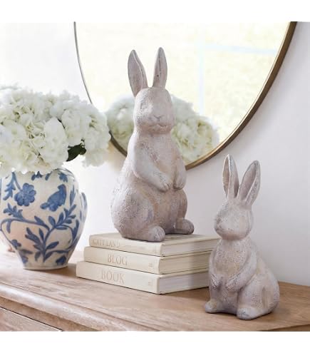 Amazon.com: Creative Co-op EC0147 Whitewashed Polyresin Bunny